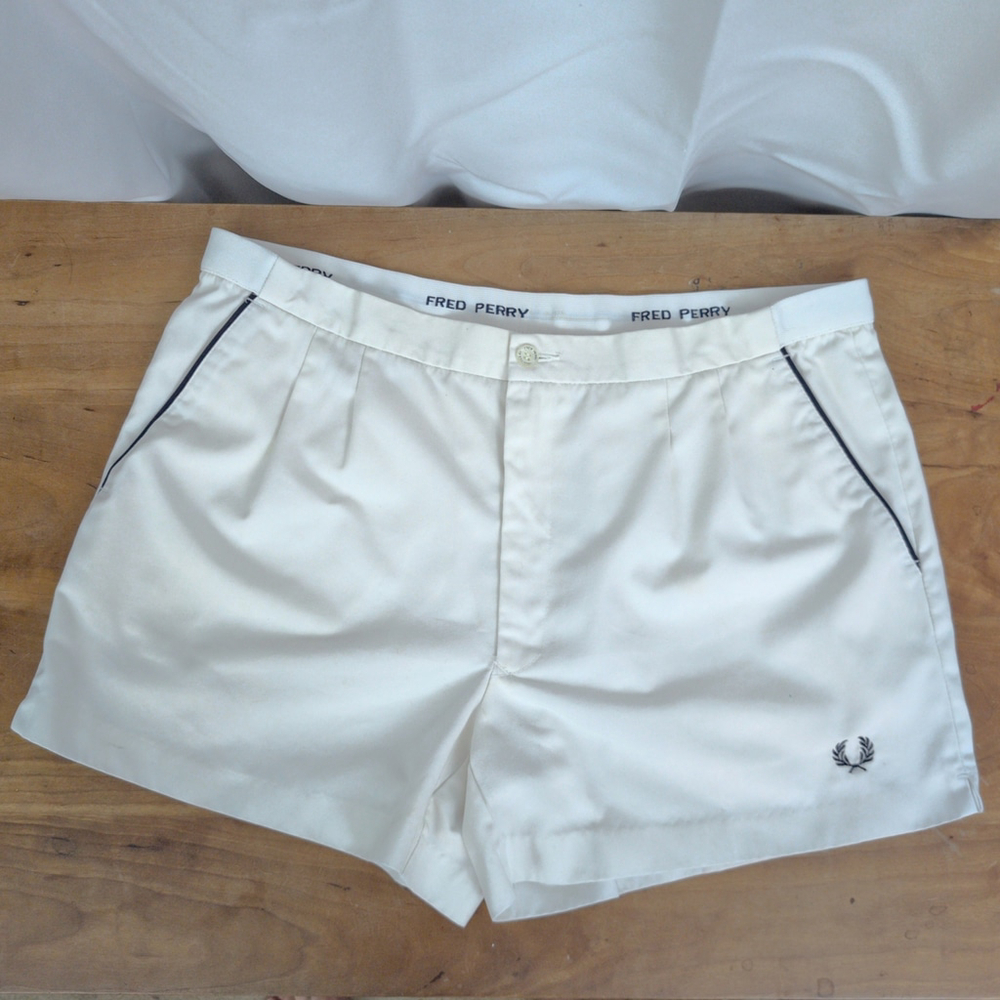 Fred Perry Men's Classic White Tennis Shorts 38"